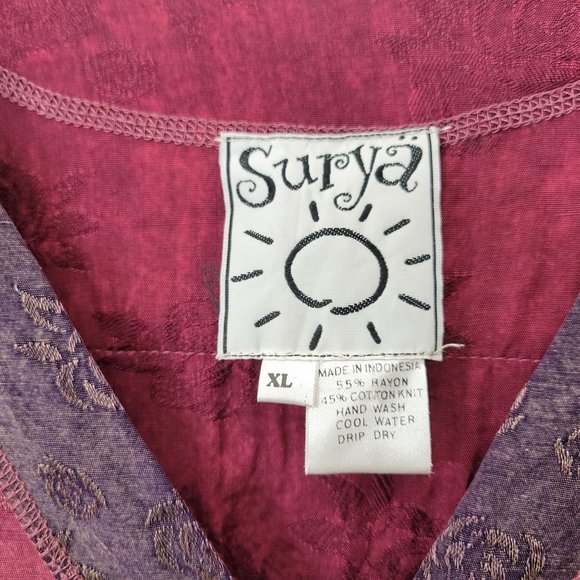 Art to Wear Beaded Butterfly Patchwork Lagen Look Button Front Top - Picture 5 of 7